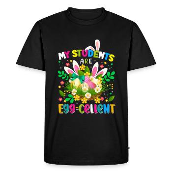 Lapin de Pâques Oeufs de Pâques - T-shirt Premium bio Homme - noir - Devant - Nico (187cm)
