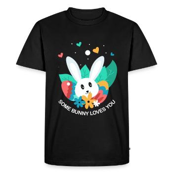 Lapin de Pâques Oeufs de Pâques - T-shirt Premium bio Homme - noir - Devant - Nico (187cm)