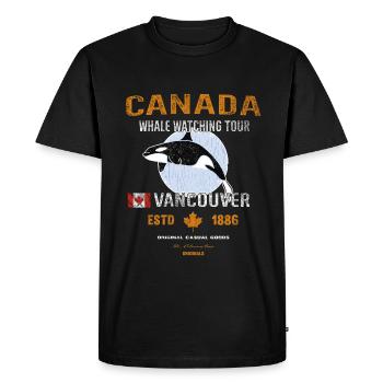 Canada Vancouver Whale Orca Gift - Men's Premium Organic T-Shirt - black - Front - Nico (187cm)