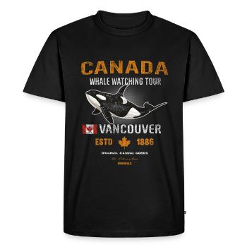 Canada Vancouver Whale Orca Gift - Men's Premium Organic T-Shirt - black - Front - Nico (187cm)