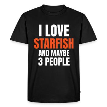 J’adore les étoiles de mer et peut-être 3 personnes drôles - T-shirt Premium bio Homme - noir - Devant - Nico (187cm)