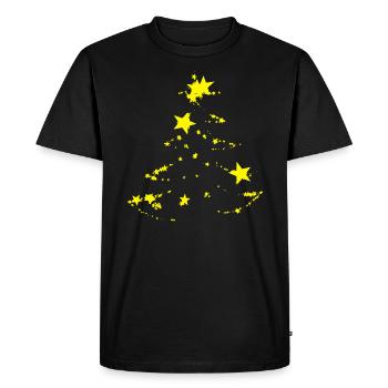 Stars Christmas Tree - Men's Premium Organic T-Shirt - black - Front - Nico (187cm)