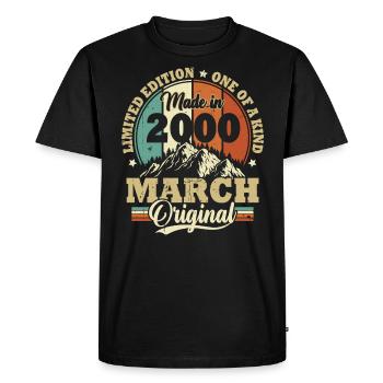Cadeau D'anniversaire Mars 2000 Vintage Rétro - T-shirt Premium bio Homme - noir - Devant - Nico (187cm)