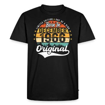 Original December 1966 Vintage Birthday 1966 - Men's Premium Organic T-Shirt - black - Front - Nico (187cm)