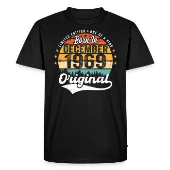 Original décembre 1969 Vintage anniversaire 1969 - T-shirt Premium bio Homme - noir - Devant - Nico (187cm)