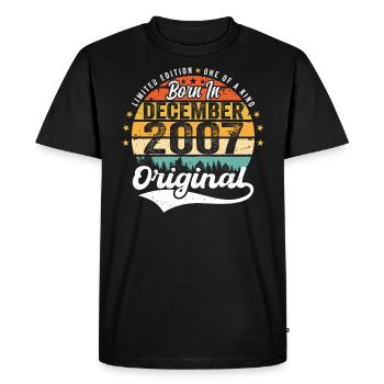 Original Décembre 2007 Vintage Anniversaire 2007 - T-shirt Premium bio Homme - noir - Devant - Nico (187cm)