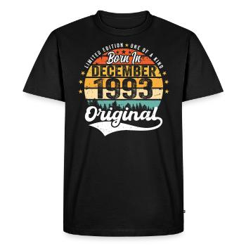 Original décembre 1993 Vintage anniversaire 1993 - T-shirt Premium bio Homme - noir - Devant - Nico (187cm)