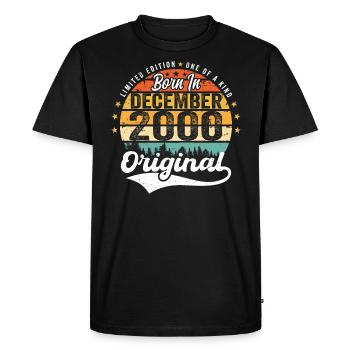 Original December 2000 Vintage Birthday 2000 - Men's Premium Organic T-Shirt - black - Front - Nico (187cm)