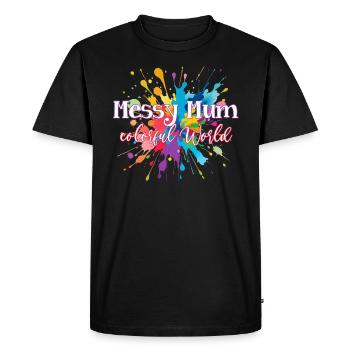 Best Mom - Messy Mum colorful World - Men's Premium Organic T-Shirt - black - Front - Nico (187cm)