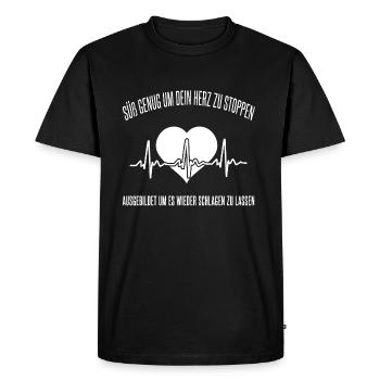 infirmière - T-shirt Premium bio Homme - noir - Devant - Nico (187cm)