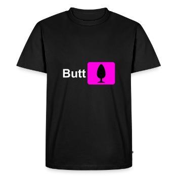Butt Plug Icône Rose - T-shirt Premium bio Homme - noir - Devant - Nico (187cm)