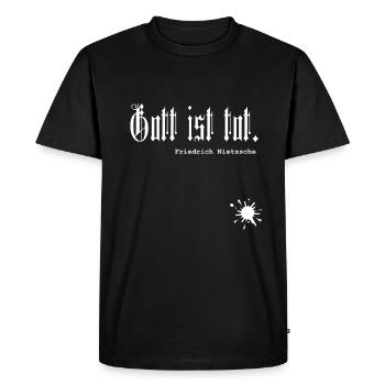 Dieu est mort. Nietzsche - T-shirt Premium bio Homme - noir - Devant - Nico (187cm)