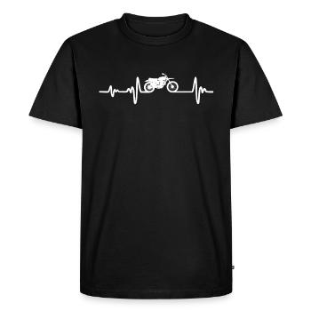 Chemise de battement de coeur de moto - T-shirt Premium bio Homme - noir - Devant - Nico (187cm)