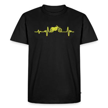 Chemise de battement de coeur de moto - T-shirt Premium bio Homme - noir - Devant - Nico (187cm)