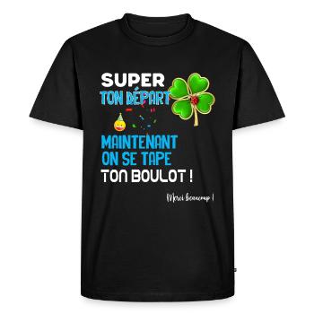 Super Ton Départ Cadeau Drôle Départ Collègue - T-shirt Premium bio Homme - noir - Devant - Nico (187cm)