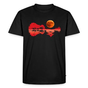 Guitar Nature Lake Shadow Guitar Design - Men's Premium Organic T-Shirt - black - Front - Nico (187cm)