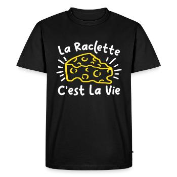 La Raclette C'est La Vie Humour Raclette Fromage - T-shirt Premium bio Homme - noir - Devant - Nico (187cm)