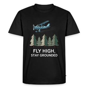 Fly High, Stay Grounded - Adventurous Design - Men's Premium Organic T-Shirt - black - Front - Nico (187cm)