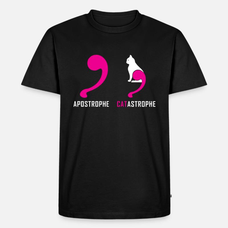 Apostrophe Catastrophe - Männer Premium Bio T-Shirt - Schwarz