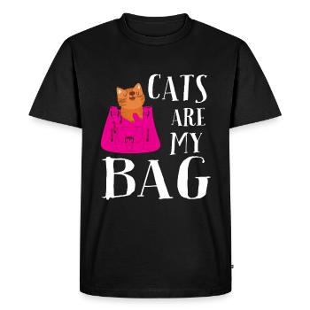 Les chats sont mon sac - T-shirt Premium bio Homme - noir - Devant - Nico (187cm)