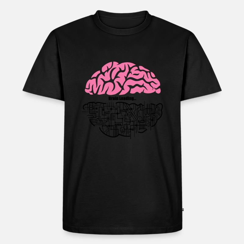 Brain - Männer Premium Bio T-Shirt - Schwarz