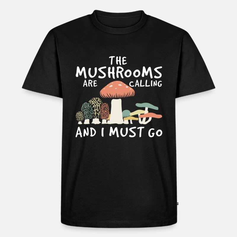 Pilz Morchel - Männer Premium Bio T-Shirt - Schwarz