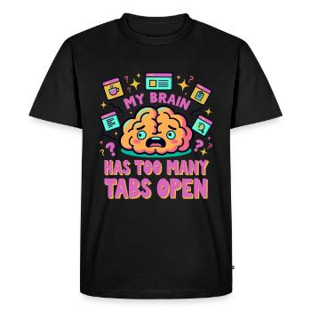 Thème amusant « Mon cerveau a trop d’onglets ouverts » - T-shirt Premium bio Homme - noir - Devant - Nico (187cm)