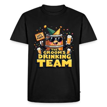 Conception de la fête de l’équipe de boisson du marié - T-shirt Premium bio Homme - noir - Devant - Nico (187cm)