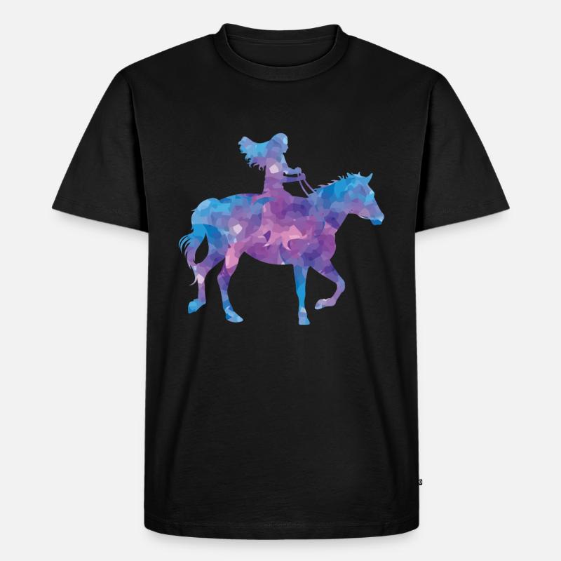 Pferd reiten - Männer Premium Bio T-Shirt - Schwarz