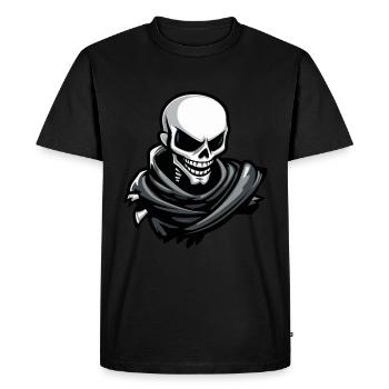 Crâne Halloween Bande Dessinée - T-shirt Premium bio Homme - noir - Devant - Nico (187cm)