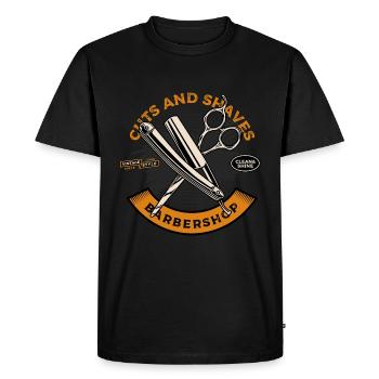 Barber Barber Shop Rasage Bart Barbier - T-shirt Premium bio Homme - noir - Devant - Nico (187cm)