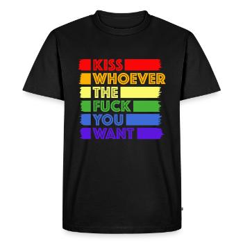 Embrasse qui tu veux | gay, gay, gay - T-shirt Premium bio Homme - noir - Devant - Nico (187cm)