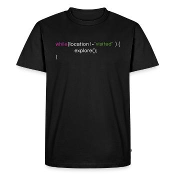 Travel and Coding Design - Men's Premium Organic T-Shirt - black - Front - Nico (187cm)