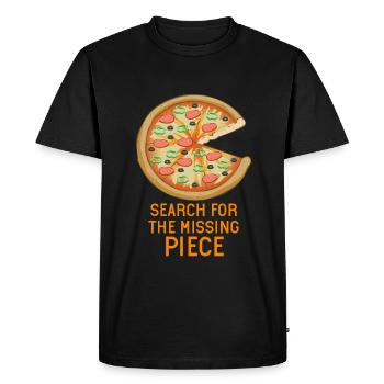 Trouver le morceau manquant d'idée de cadeau d'amour de pizza - T-shirt Premium bio Homme - noir - Devant - Nico (187cm)