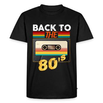 Années 80 Vintage back to the 80's Musique - T-shirt Premium bio Homme - noir - Devant - Nico (187cm)