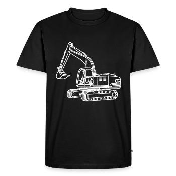 Conducteur de pelle - T-shirt Premium bio Homme - noir - Devant - Nico (187cm)
