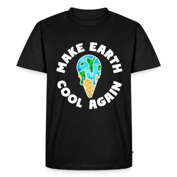 Terre fondue crème glacée Make Earth Cool Again - T-shirt Premium bio Homme - noir - Devant - Nico (187cm)