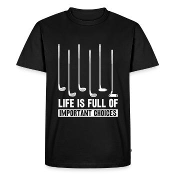 Golf Golf Clubs Golfer - Men's Premium Organic T-Shirt - black - Front - Nico (187cm)