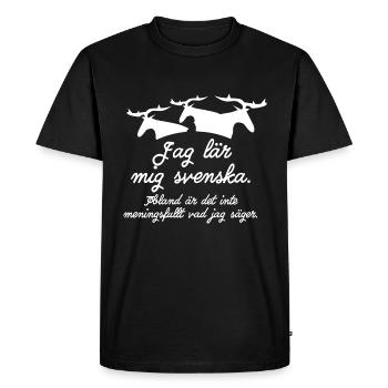 I learn Swedish - Men's Premium Organic T-Shirt - black - Front - Nico (187cm)