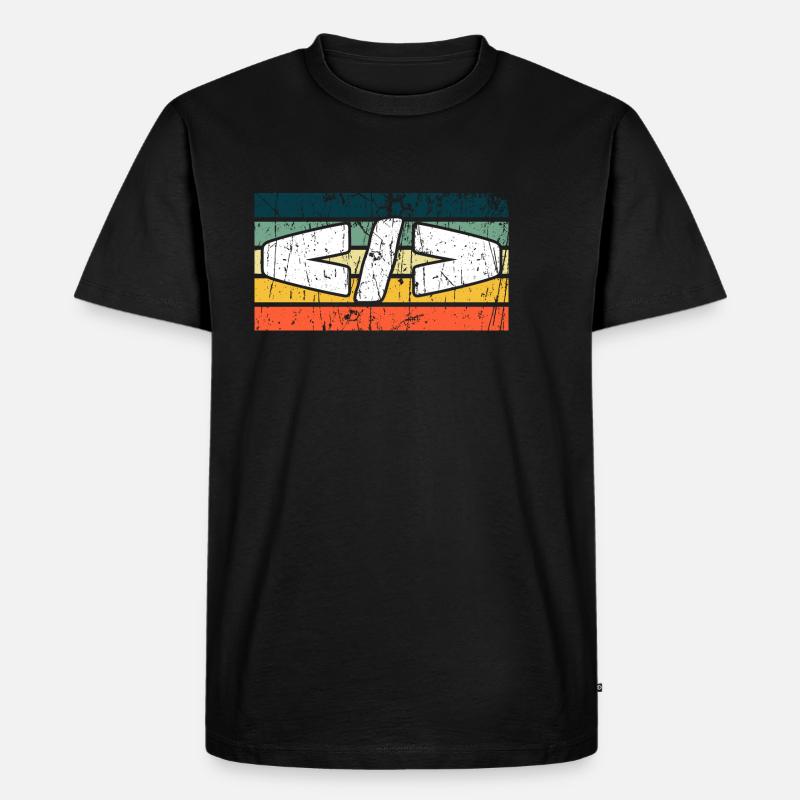 Retro Web Developer Programmer Coding - Männer Premium Bio T-Shirt - Schwarz