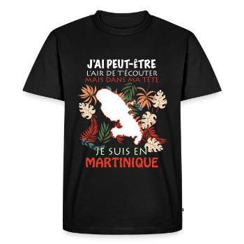 Martinique L'Ile Merveilleuse Cadeau Martiniquaise - T-shirt Premium bio Homme - noir - Devant - Nico (187cm)