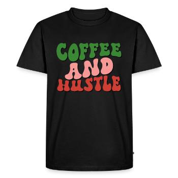 Café et agitation - T-shirt Premium bio Homme - noir - Devant - Nico (187cm)