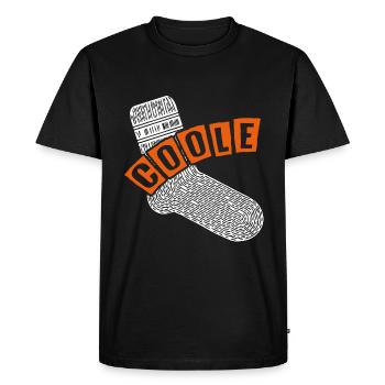 Cool sock - fun motivational design - Men's Premium Organic T-Shirt - black - Front - Nico (187cm)