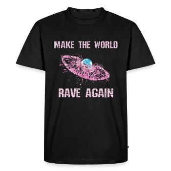 Rendre le monde ravi à nouveau Pink Ravergirl - T-shirt Premium bio Homme - noir - Devant - Nico (187cm)
