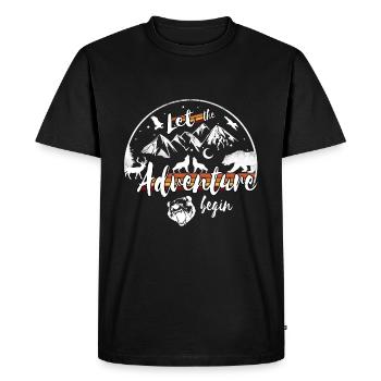 Que l'aventure commence - T-shirt Premium bio Homme - noir - Devant - Nico (187cm)
