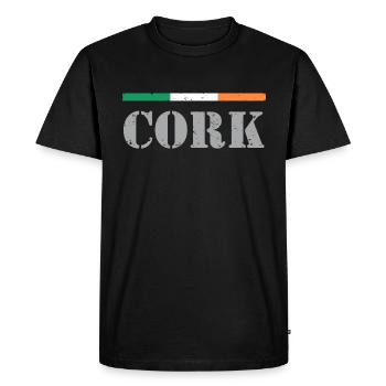 Cork Vintage - Men's Premium Organic T-Shirt - black - Front - Nico (187cm)