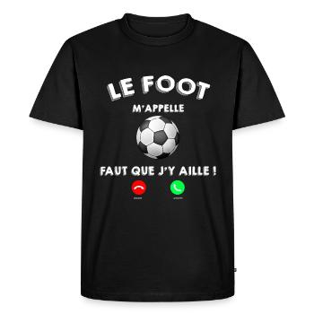 L'appelle du foot - T-shirt Premium bio Homme - noir - Devant - Nico (187cm)
