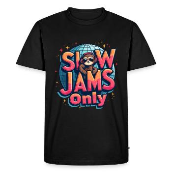 Slow Jams - Music Lover Design - Men's Premium Organic T-Shirt - black - Front - Nico (187cm)