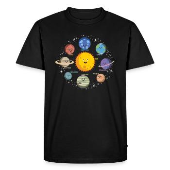Planètes du système solaire - Galaxy Spaceman Gift - T-shirt Premium bio Homme - noir - Devant - Nico (187cm)