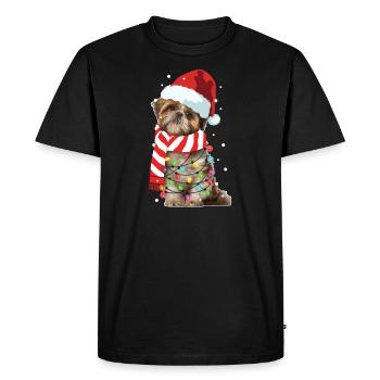 Christmas Santa Shih Tzu Xmas Dog Lover Gift - Men's Premium Organic T-Shirt - black - Front - Nico (187cm)